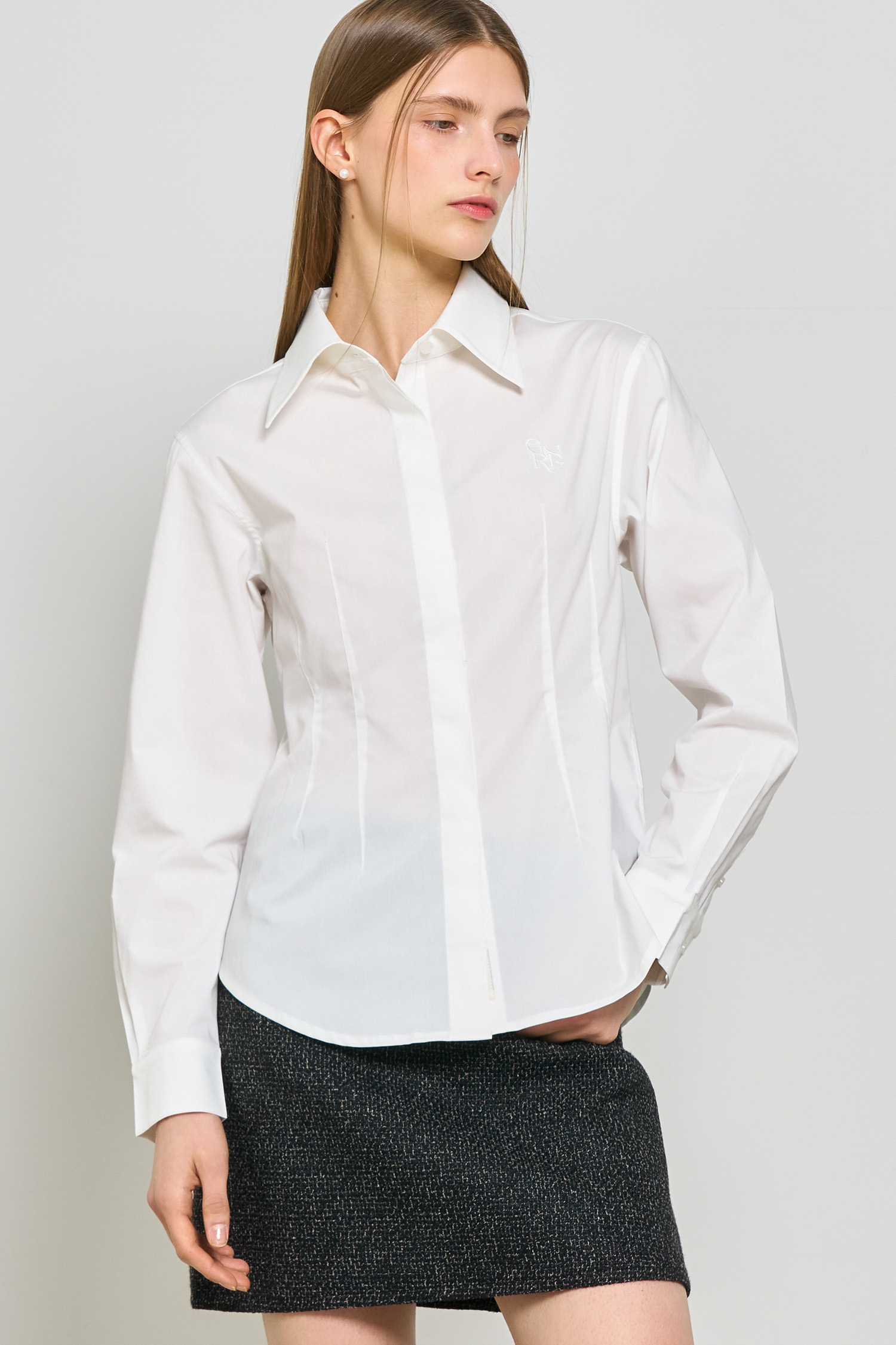 WOMAN 링클프리 페미닌 클래식 셔츠 [WHITE]